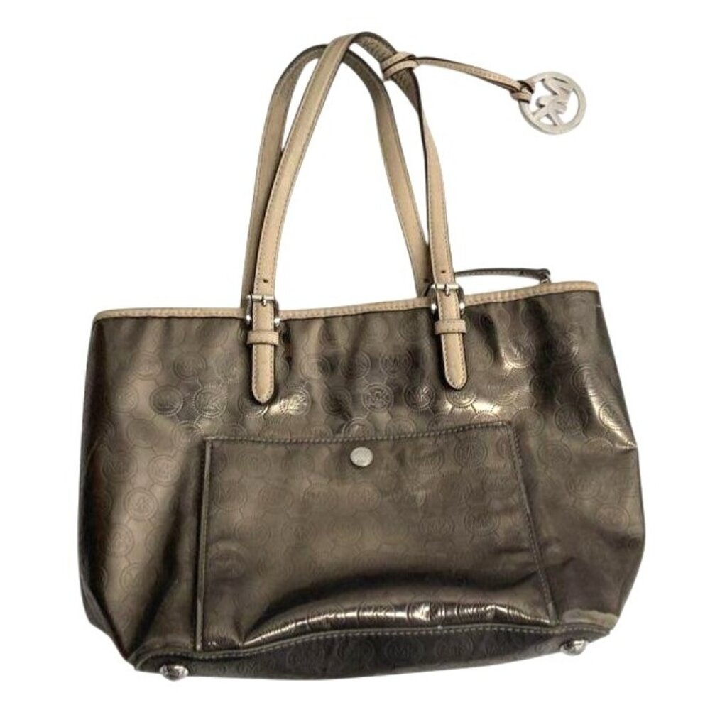 Michael Kors Metallic Bronze‎ Signature Logo Tote Bag Purse